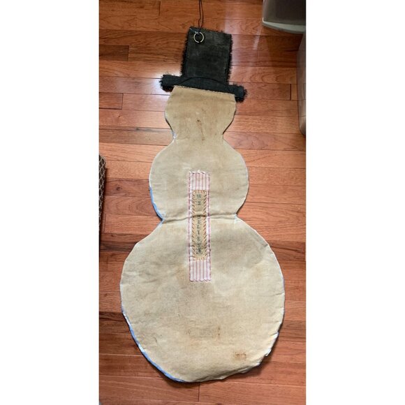 Vintage Quilted Snowman Wall Hanging with Top Hat & Buttons 45" tall - Picture 5 of 16